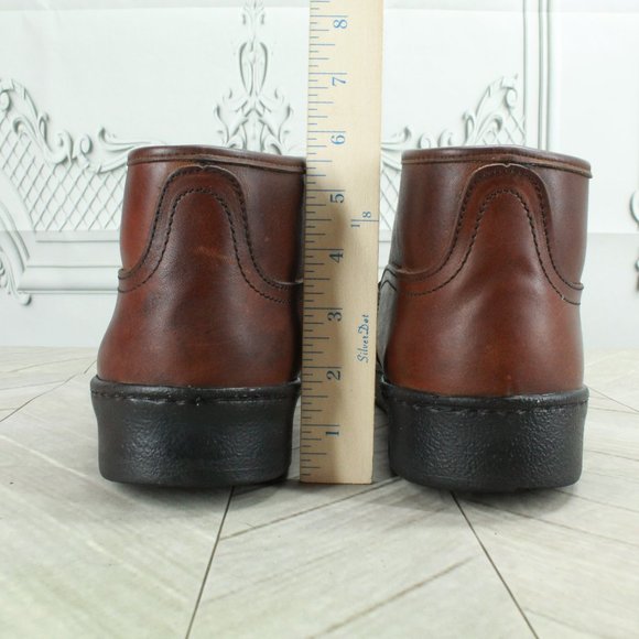 Bates Floaters Brown Leather Shearling Lined Ankle Chukka Boots Size 12 Wide - Picture 6 of 9